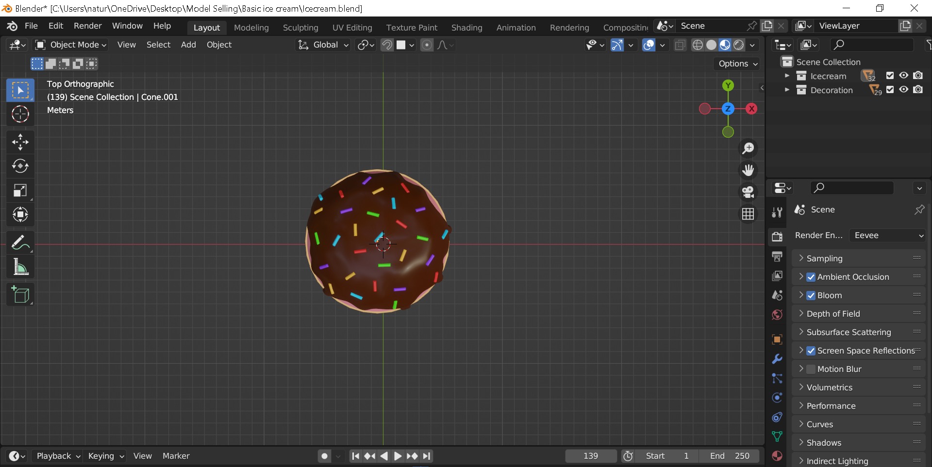 Basic Ice cream Free low-poly 3D model_5