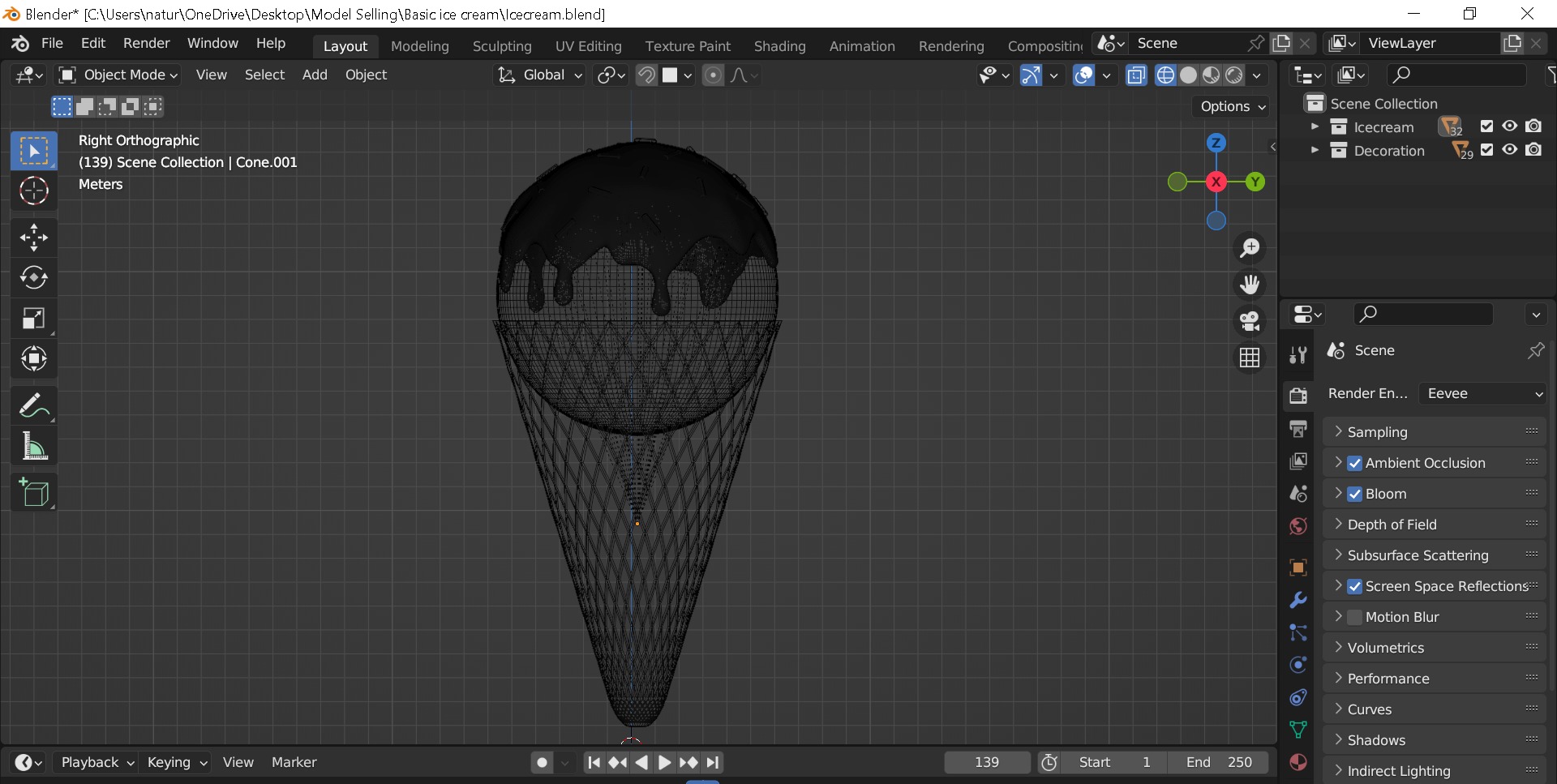 Basic Ice cream Free low-poly 3D model_8