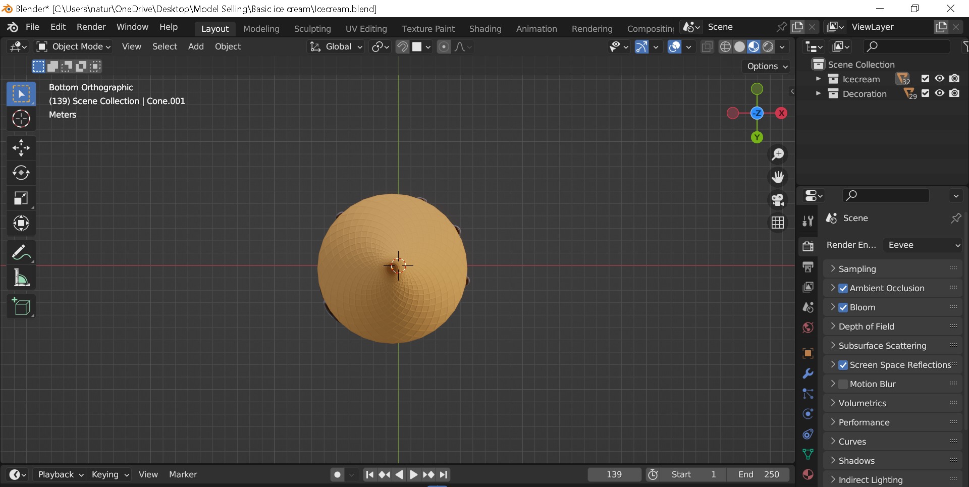 Basic Ice cream Free low-poly 3D model_6