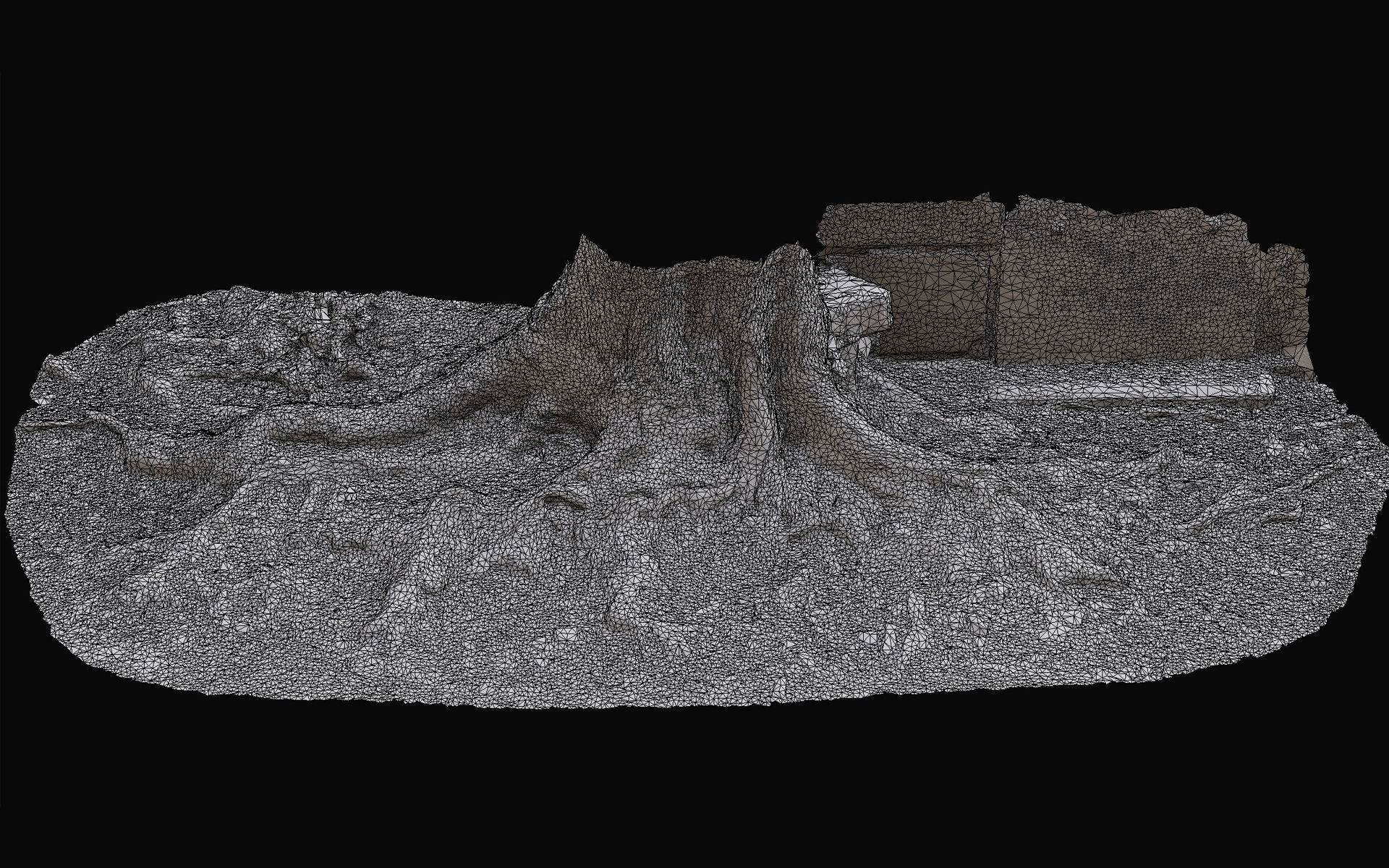 asphalt damaged road tree roots part13 photogrammetry Low-poly 3D model_4