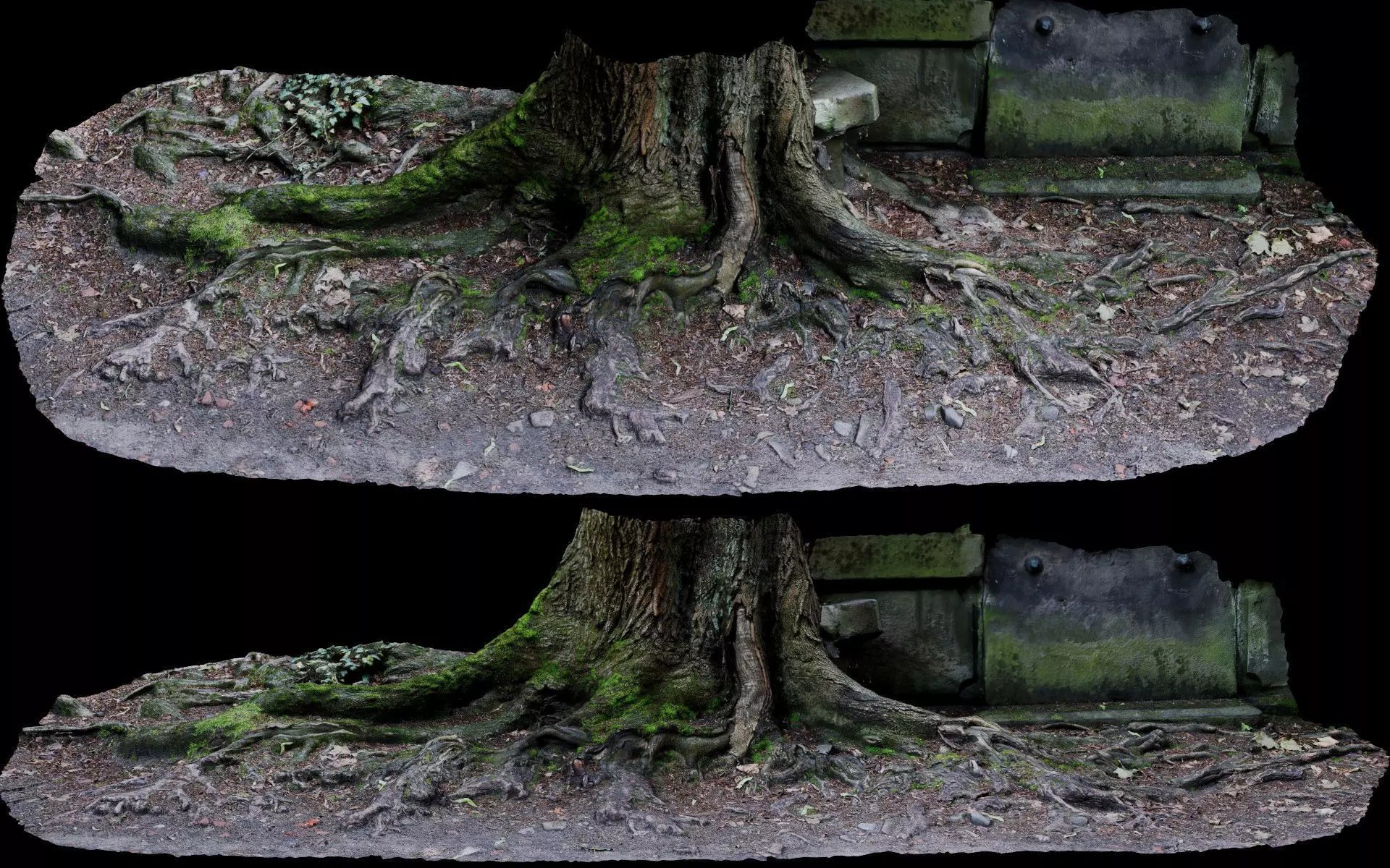 asphalt damaged road tree roots part13 photogrammetry Low-poly 3D model_0