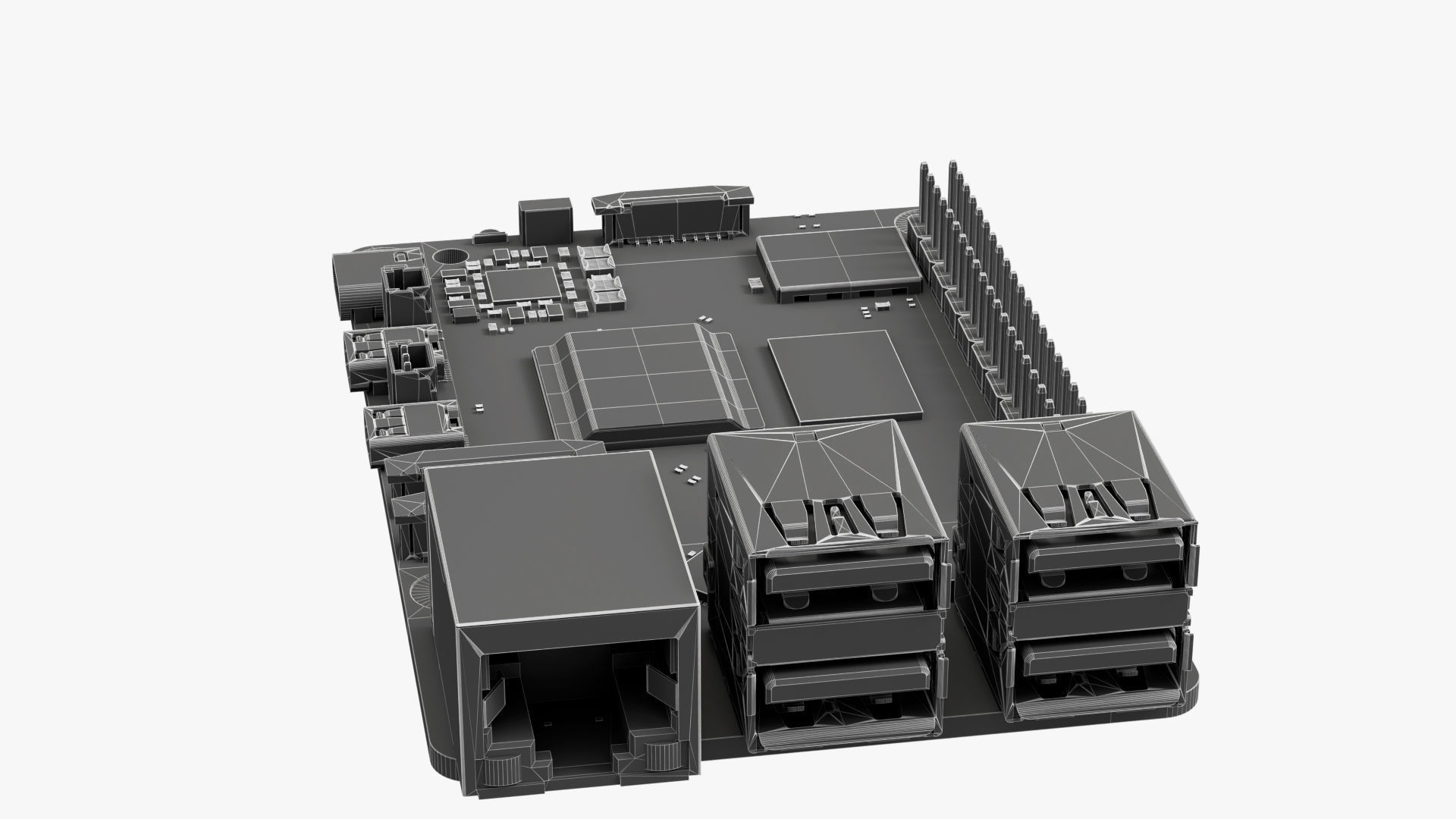 Raspberry pi 5 Low-poly 3D model_14