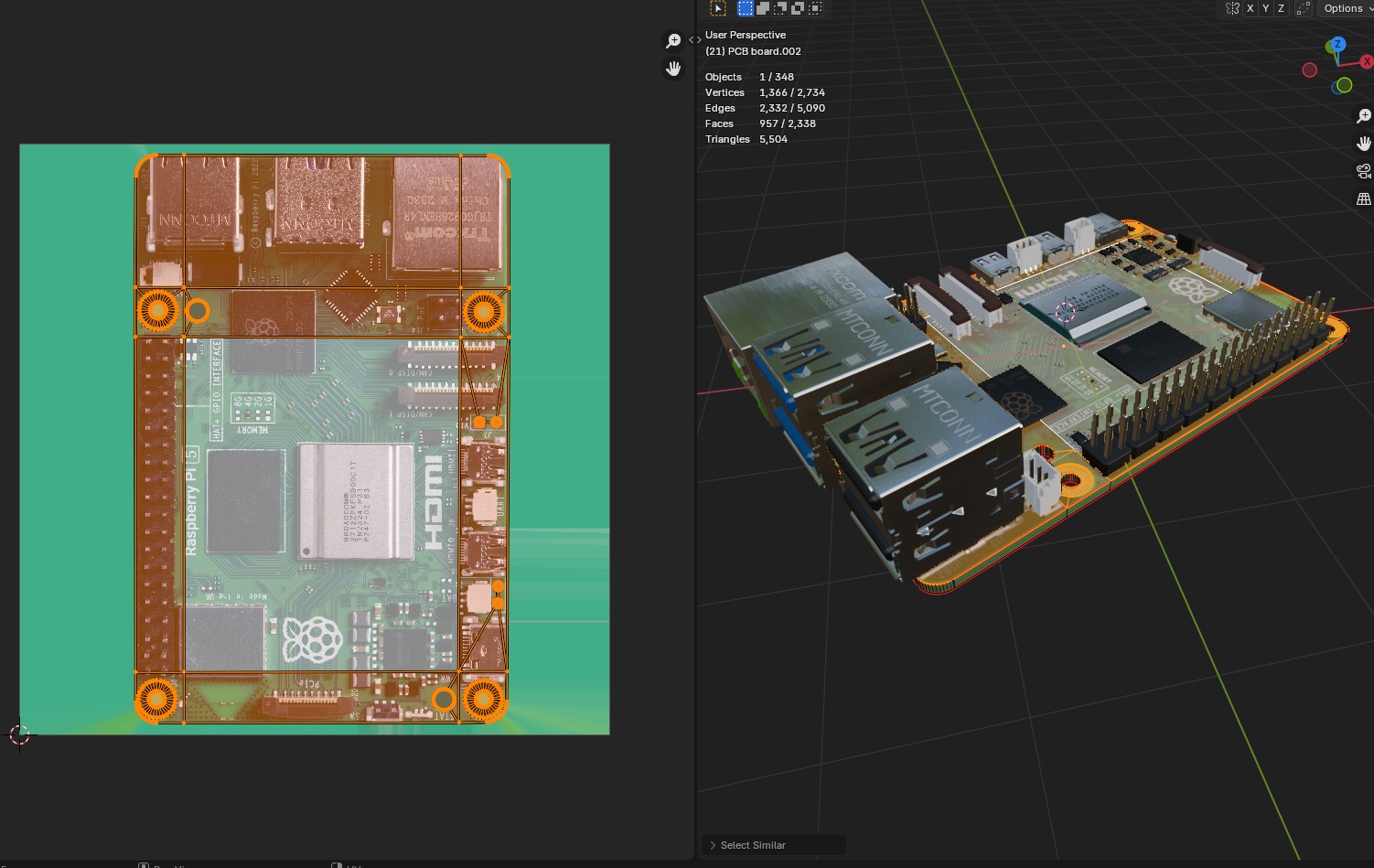 Raspberry pi 5 Low-poly 3D model_12