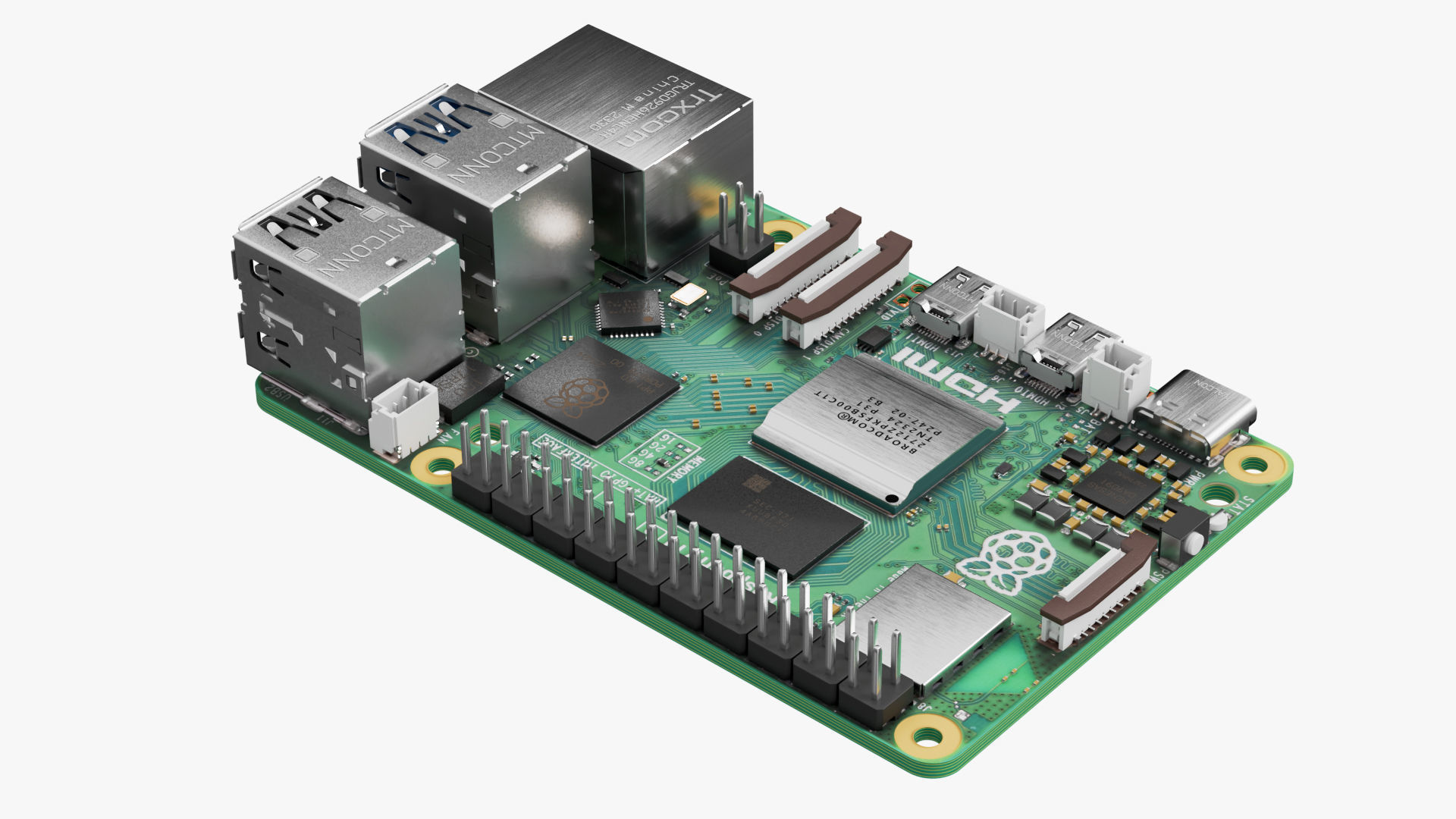 Raspberry pi 5 Low-poly 3D model_5