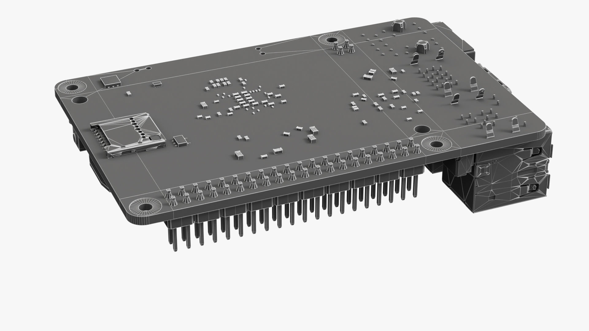 Raspberry pi 5 Low-poly 3D model_21