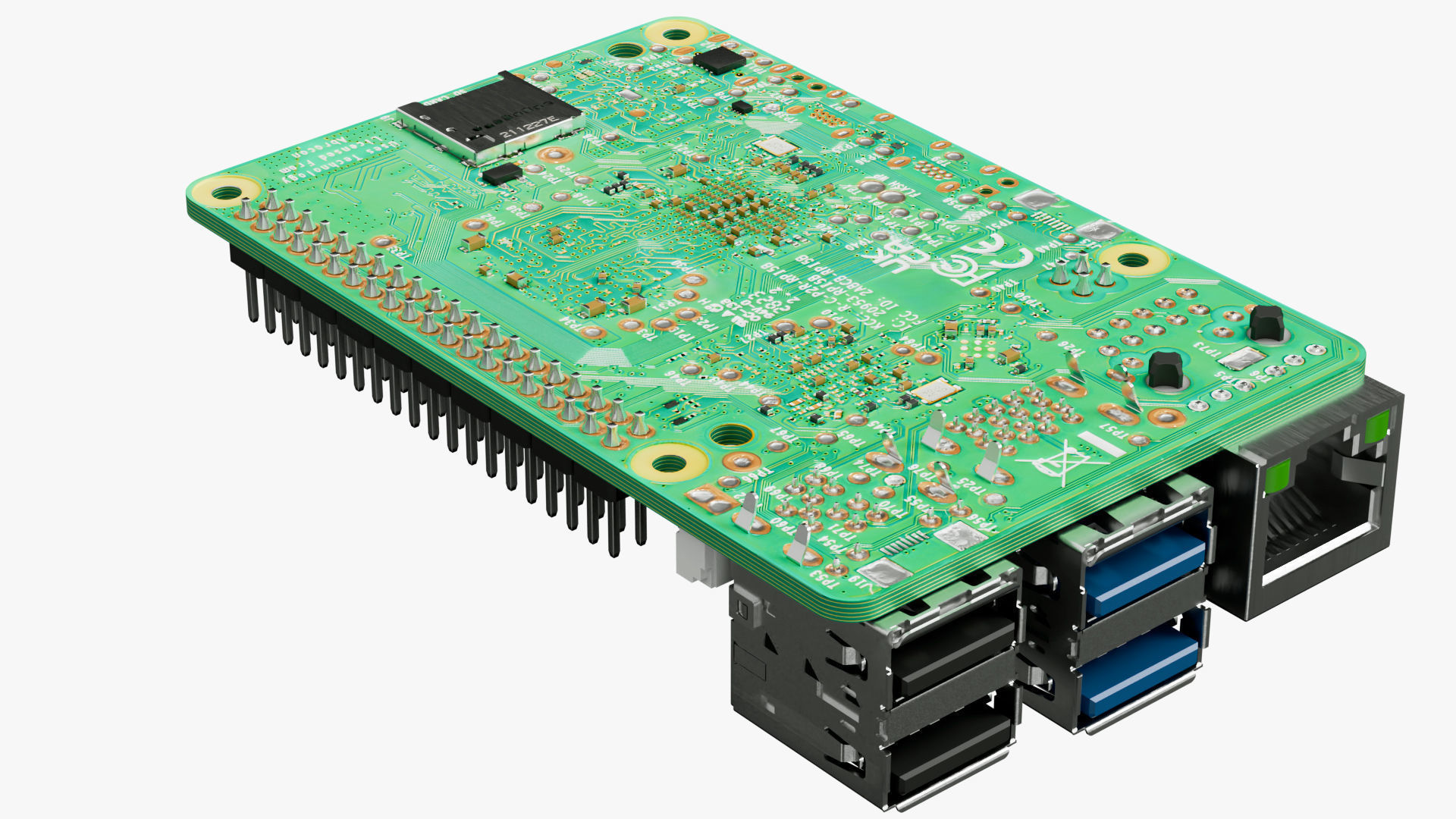 Raspberry pi 5 Low-poly 3D model_10