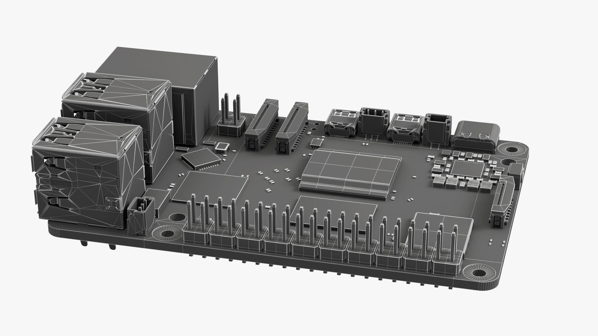 Raspberry pi 5 Low-poly 3D model_13