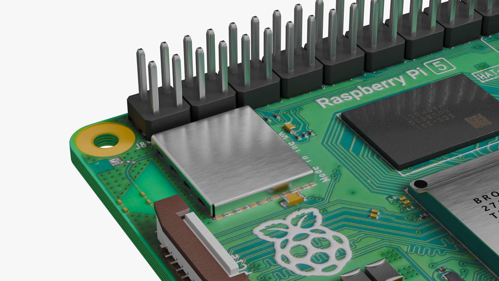 Raspberry pi 5 Low-poly 3D model_2