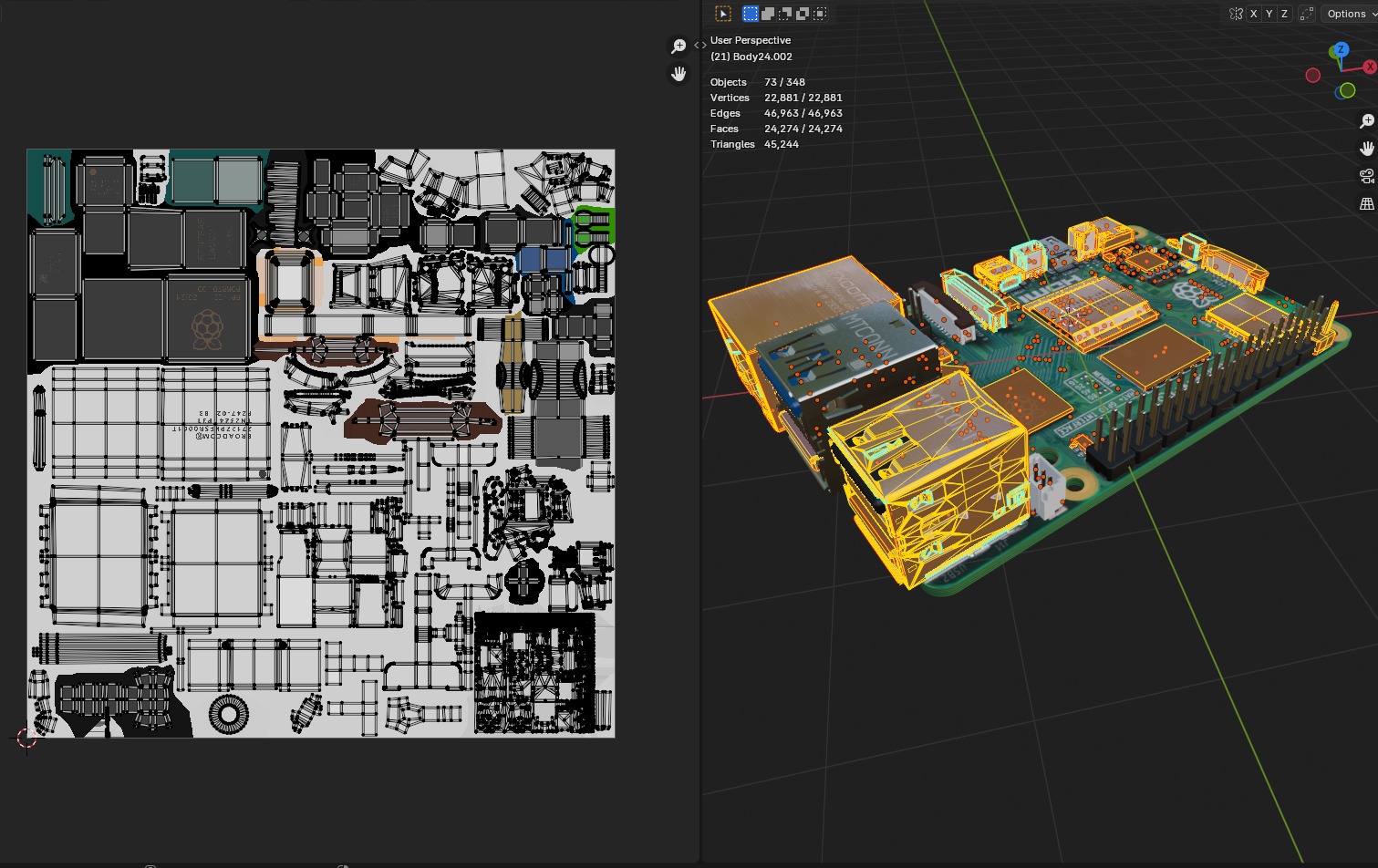 Raspberry pi 5 Low-poly 3D model_11