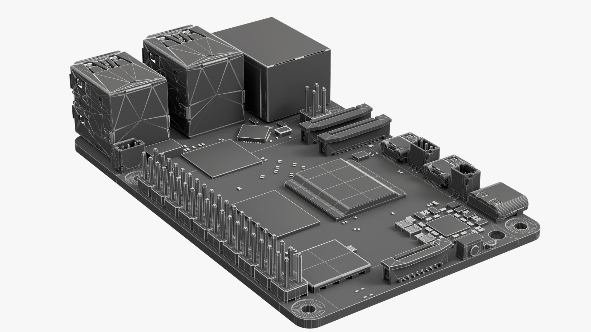 Raspberry pi 5 Low-poly 3D model_15
