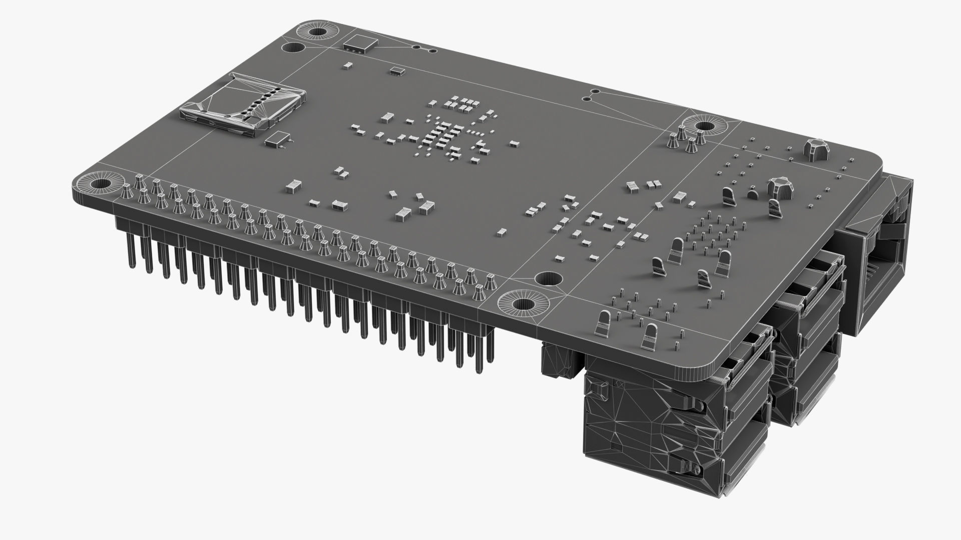 Raspberry pi 5 Low-poly 3D model_22