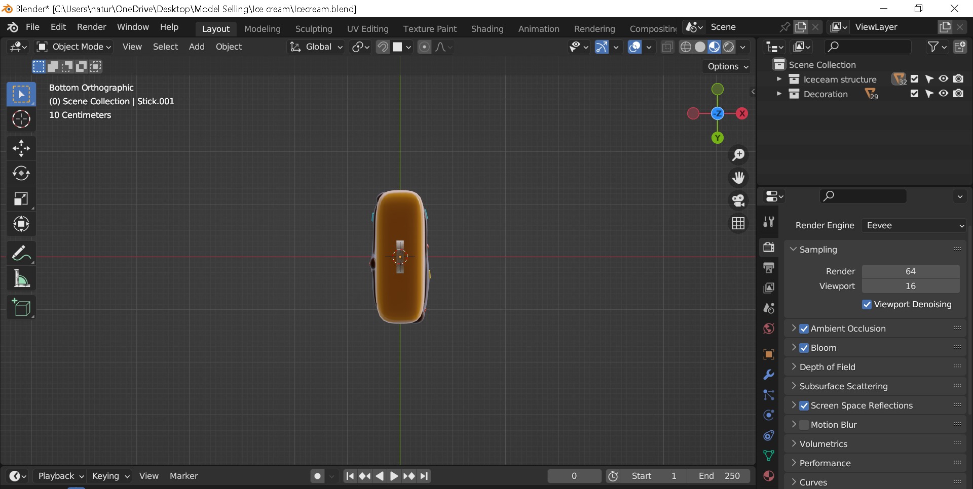 Ice cream Low-poly 3D model_7