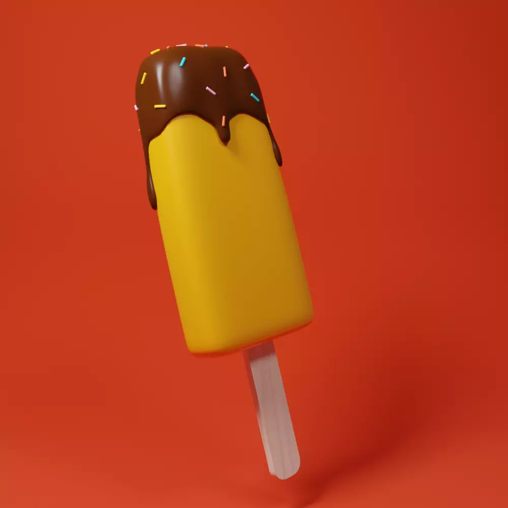 Ice cream Low-poly 3D model_0