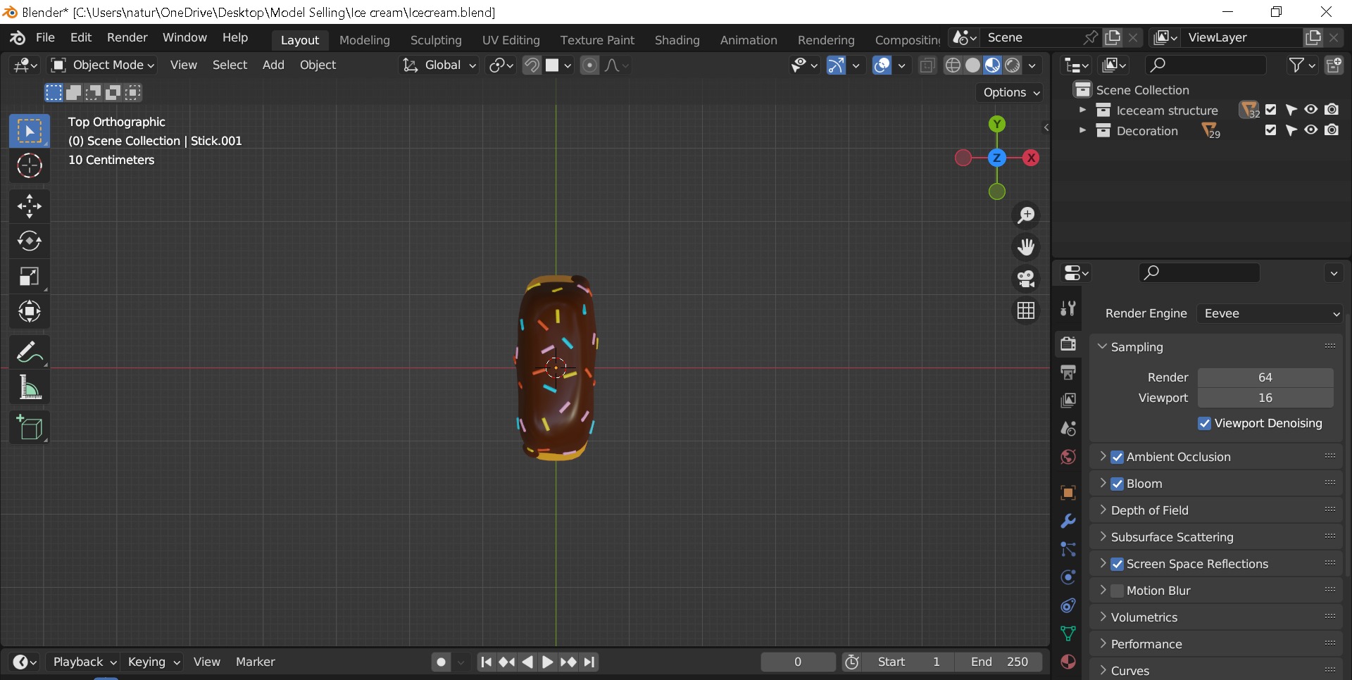 Ice cream Low-poly 3D model_6
