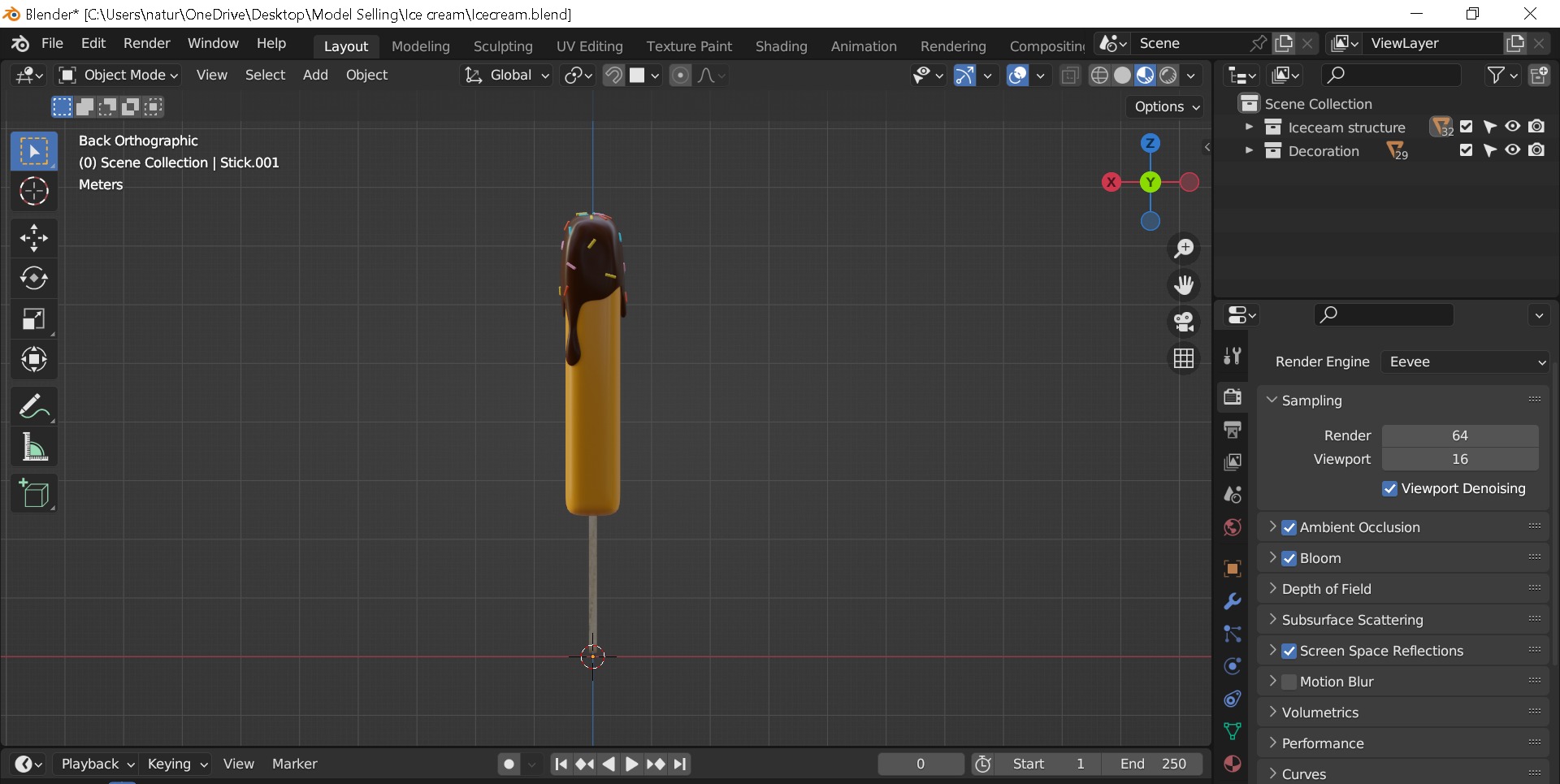 Ice cream Low-poly 3D model_5