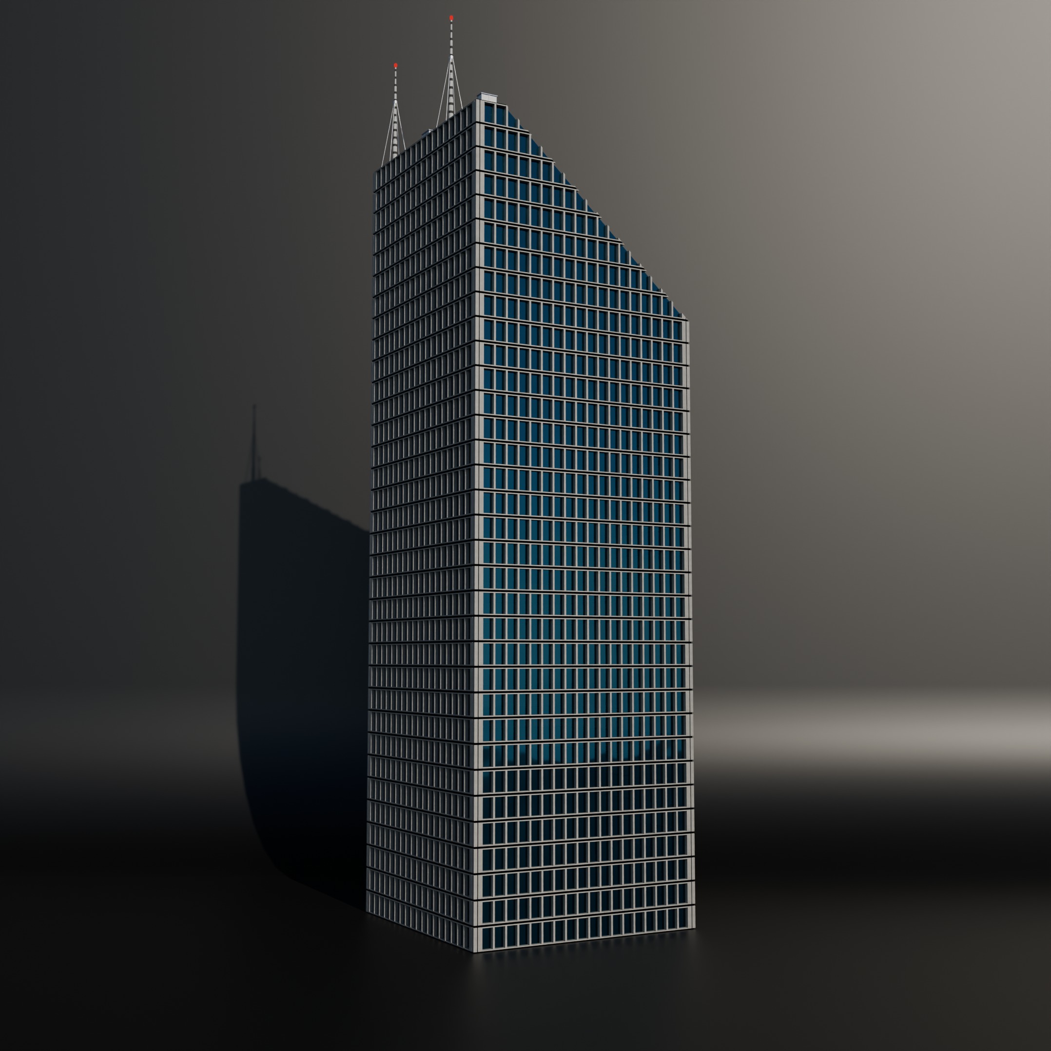 Low-poly procedural skyscrapers bundle Low-poly 3D model_8