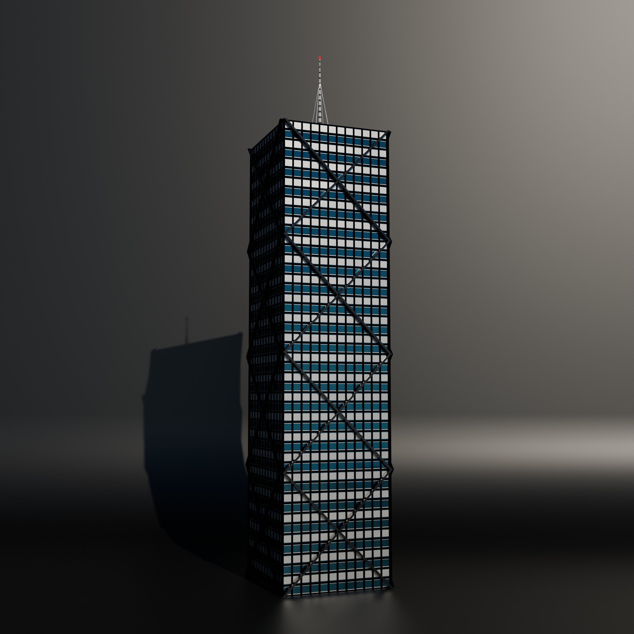 Low-poly procedural skyscrapers bundle Low-poly 3D model_7