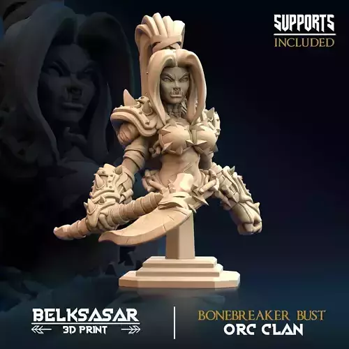 Female Orc Bust 3D print model