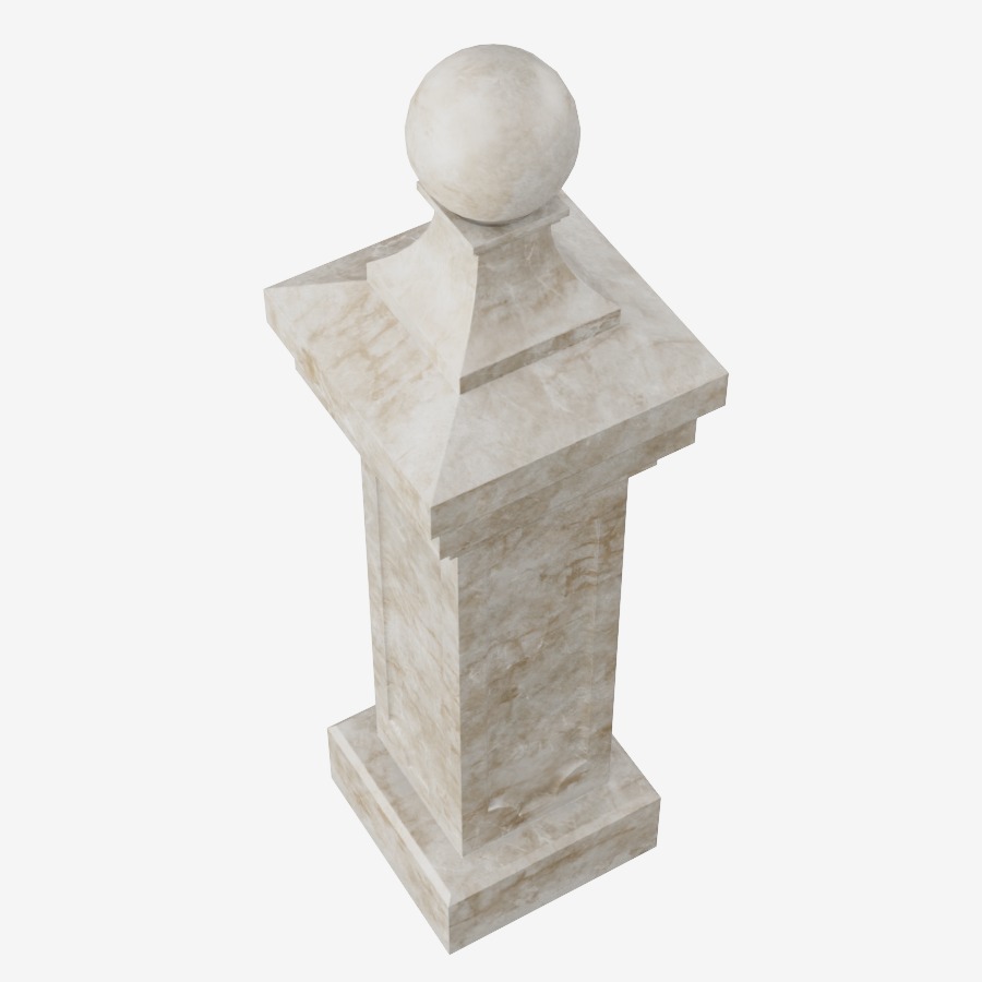 Balustrade Free low-poly 3D model_4