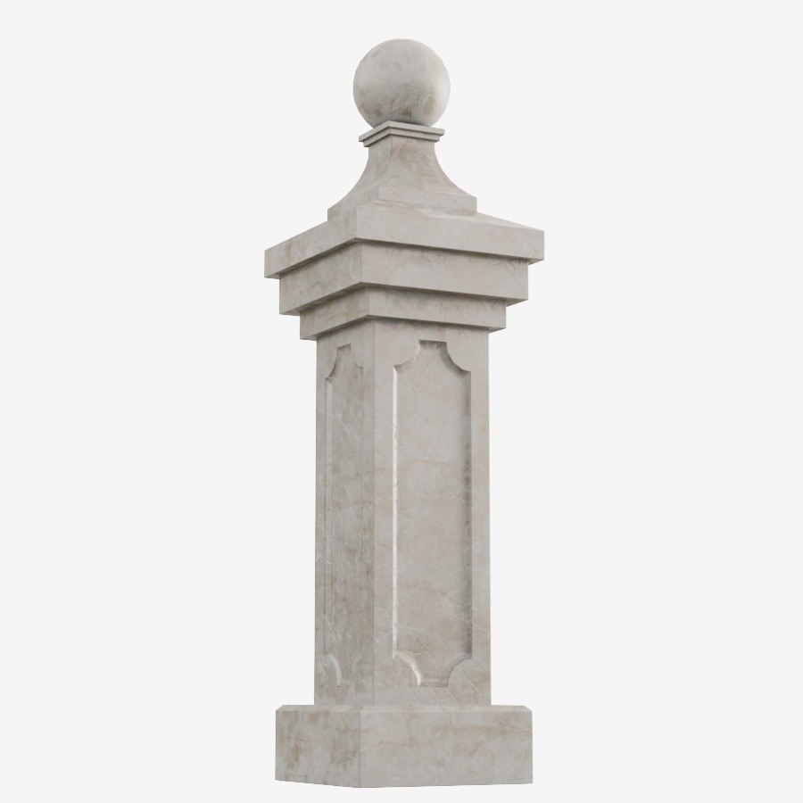 Balustrade Free low-poly 3D model_2