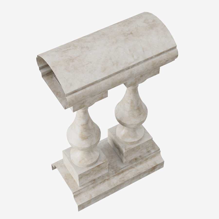 Balustrade Free low-poly 3D model_3