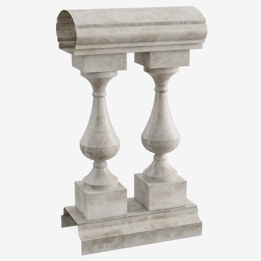 Balustrade Free low-poly 3D model_1