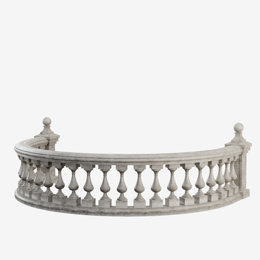 Balustrade Free low-poly 3D model_5