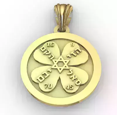 Lucky 4 Leaf Clover Charm necklace pendant Jewelry 3D print model