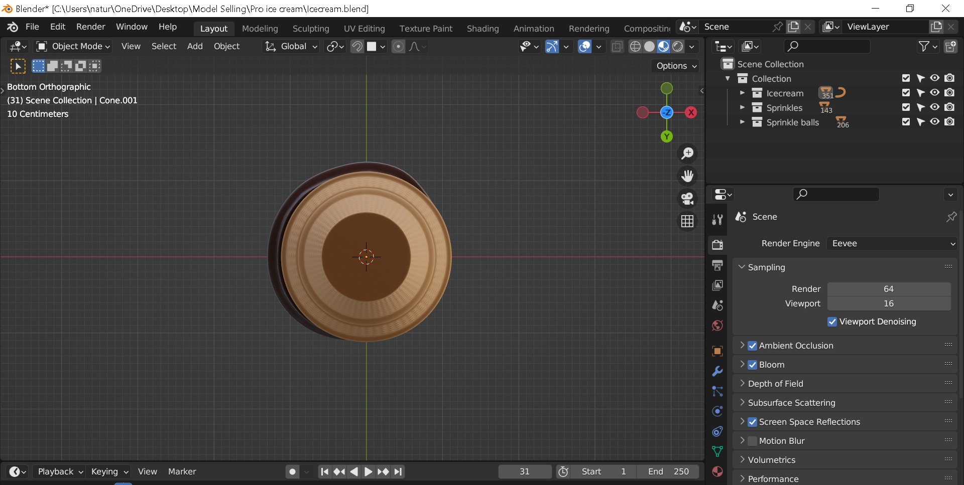 Ice cream Low-poly 3D model_7