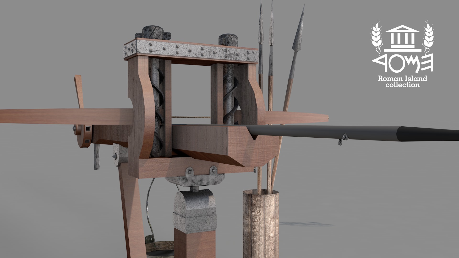 Roman Island Ballista 3D model_8