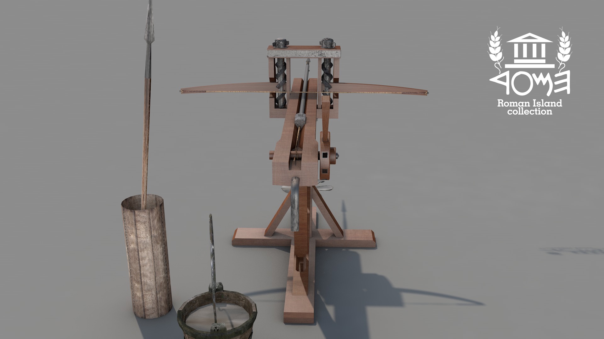 Roman Island Ballista 3D model_4