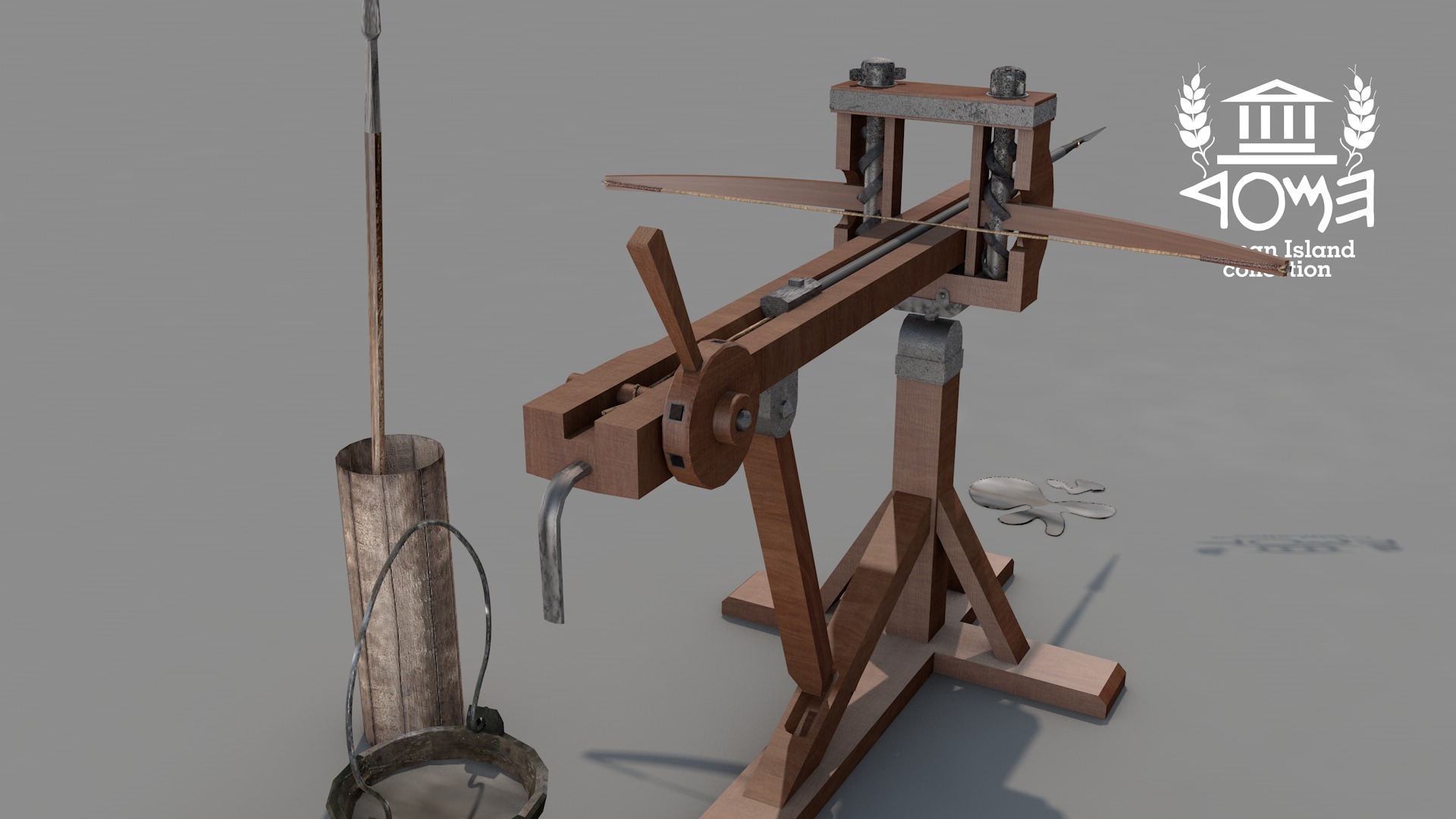 Roman Island Ballista 3D model_3