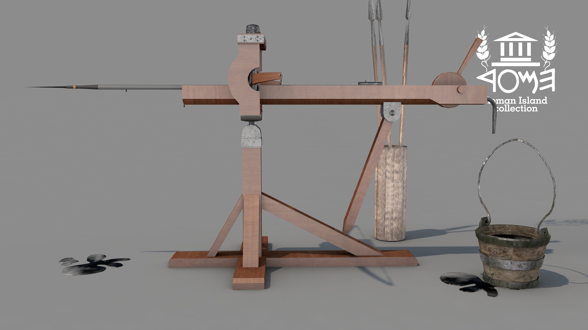 Roman Island Ballista 3D model_2