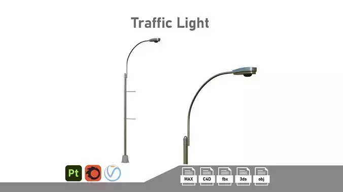 Traffic Light 01 Low-poly 3D model