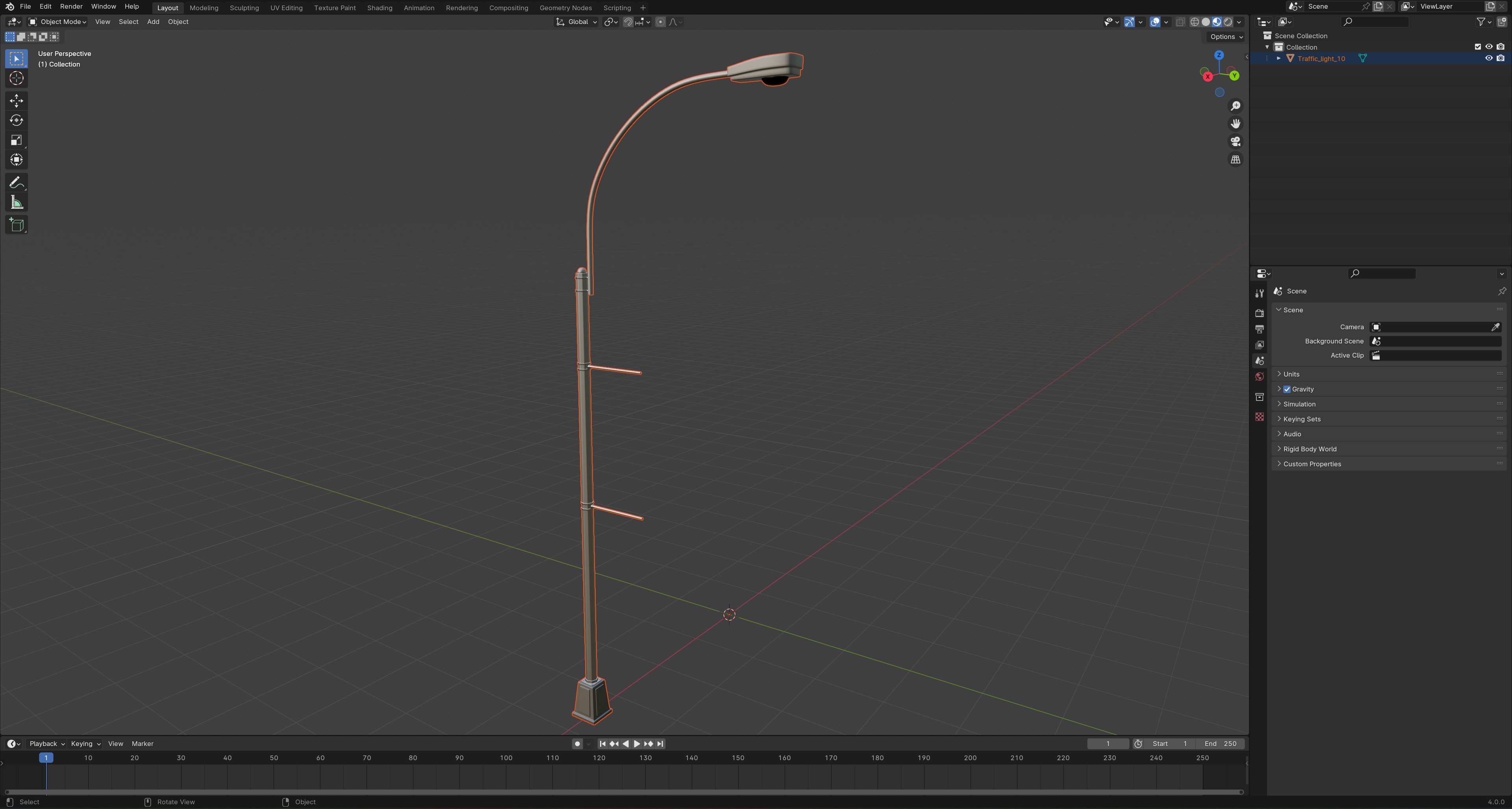 Traffic Light 01 Low-poly 3D model_9