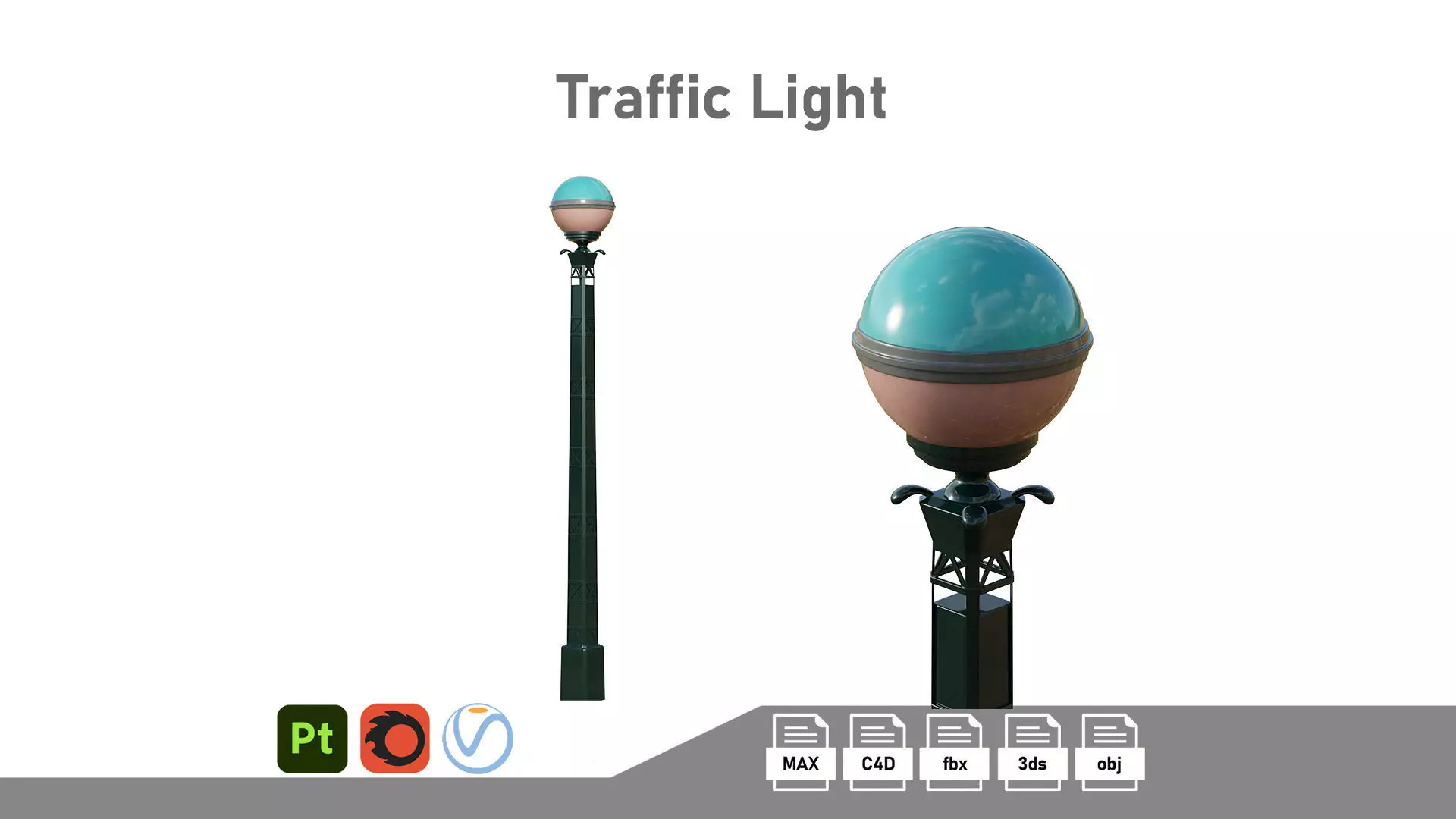 Traffic Light 02 Low-poly 3D model