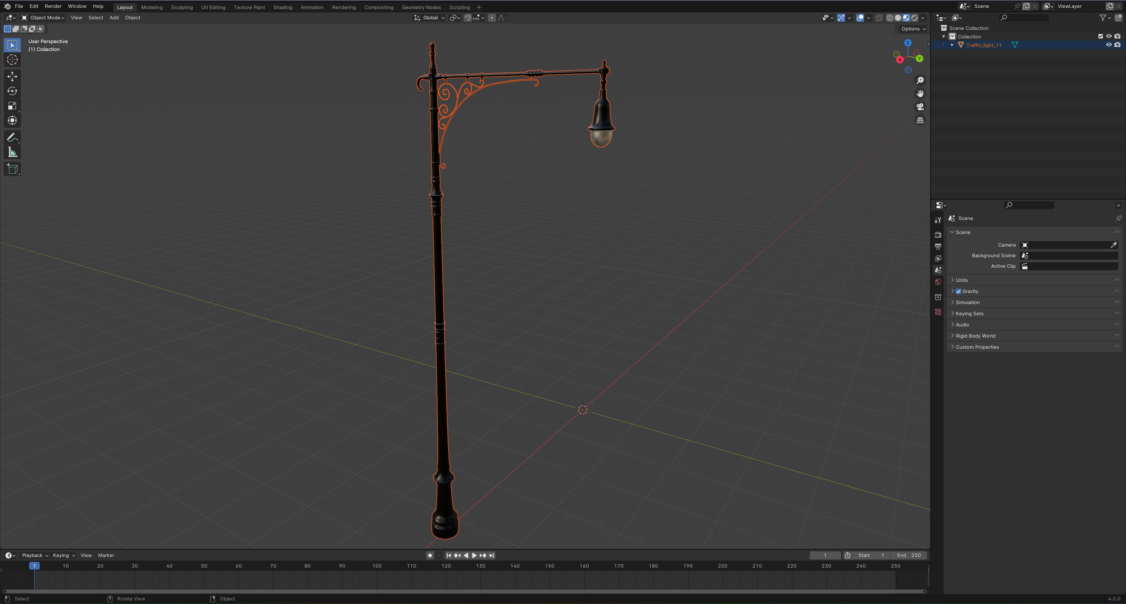 Traffic Light 03 Low-poly 3D model_9