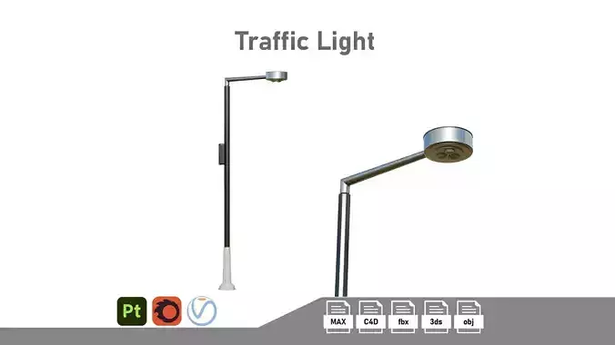 Traffic Light 04 Low-poly 3D model