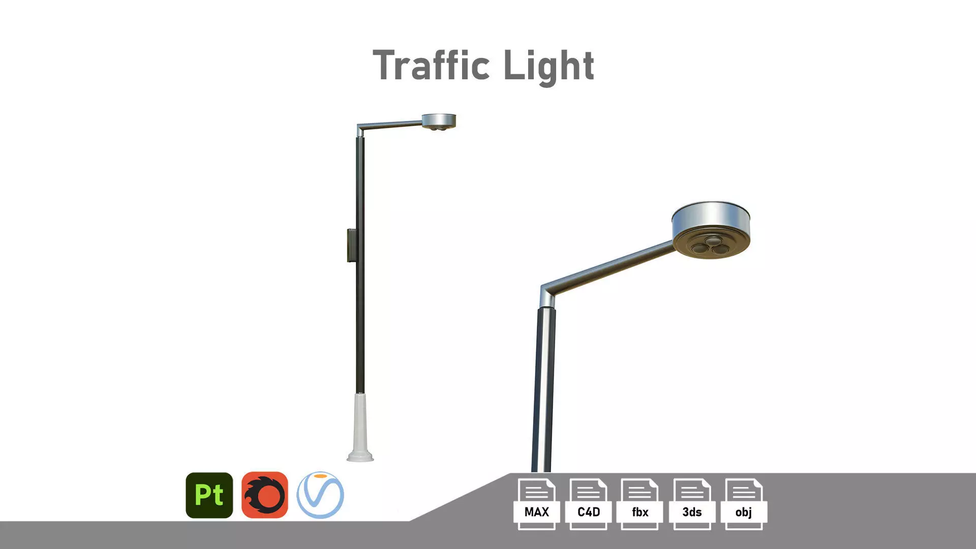 Traffic Light 04 Low-poly 3D model