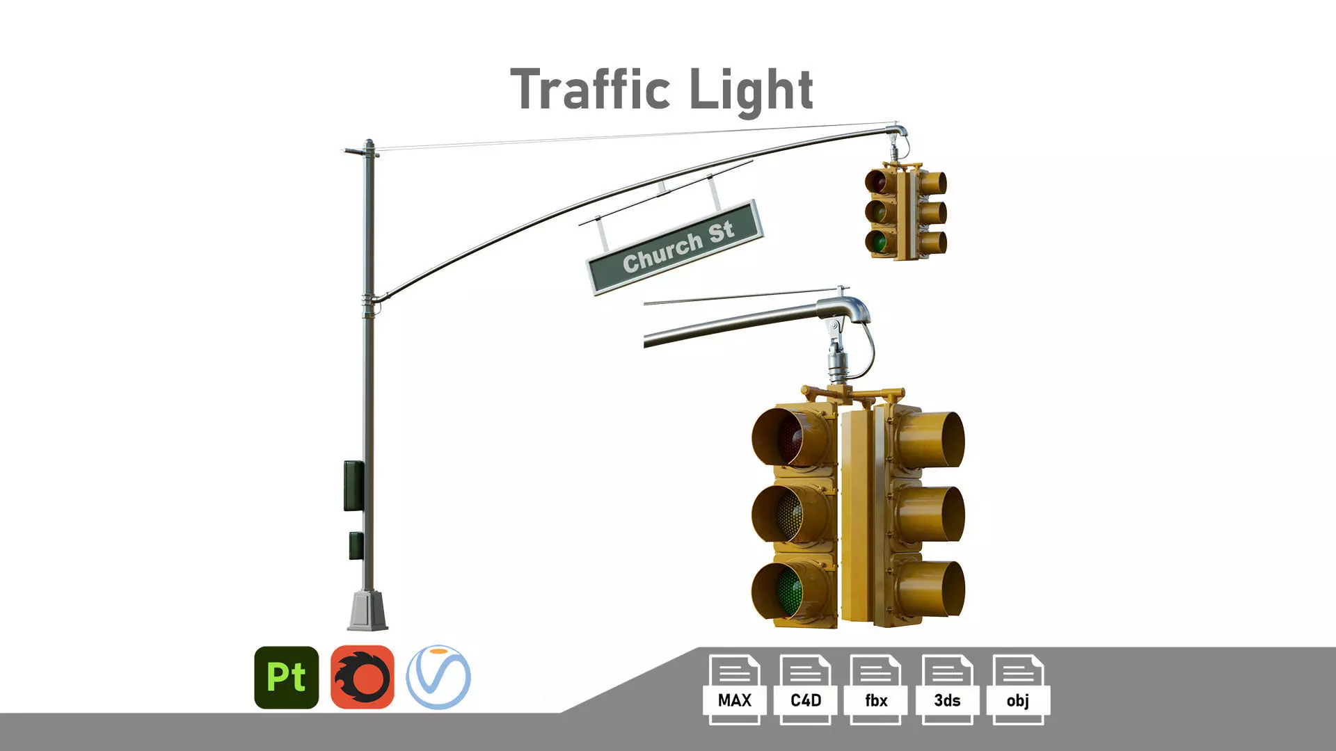 Traffic Light 05 Low-poly 3D model_0