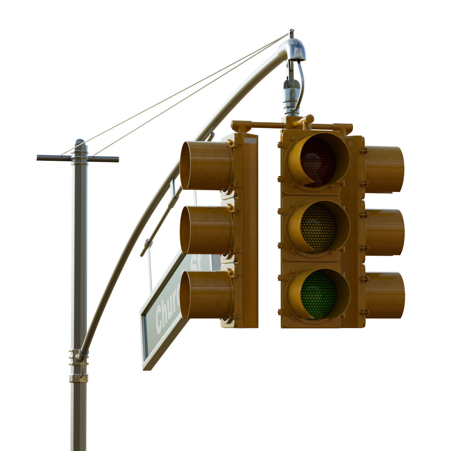 Traffic Light 05 Low-poly 3D model_7