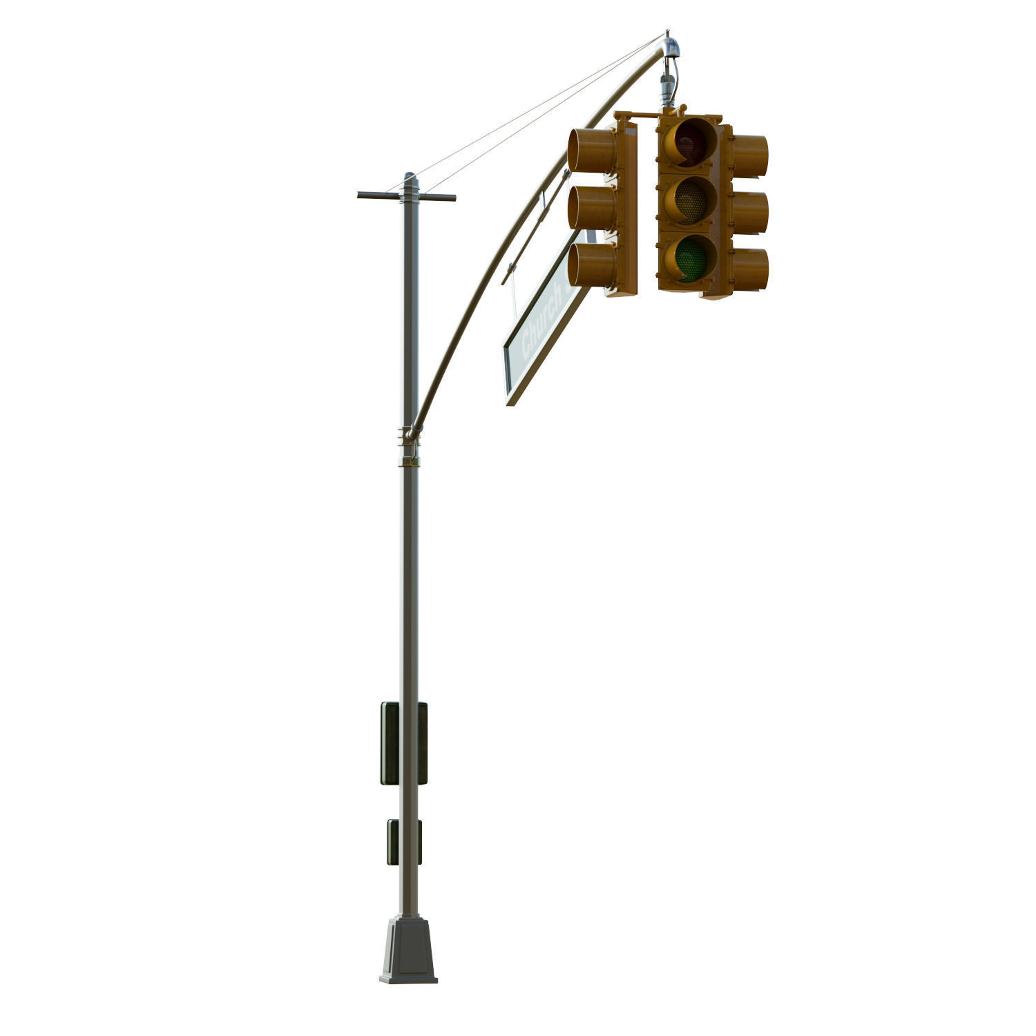 Traffic Light 05 Low-poly 3D model_6