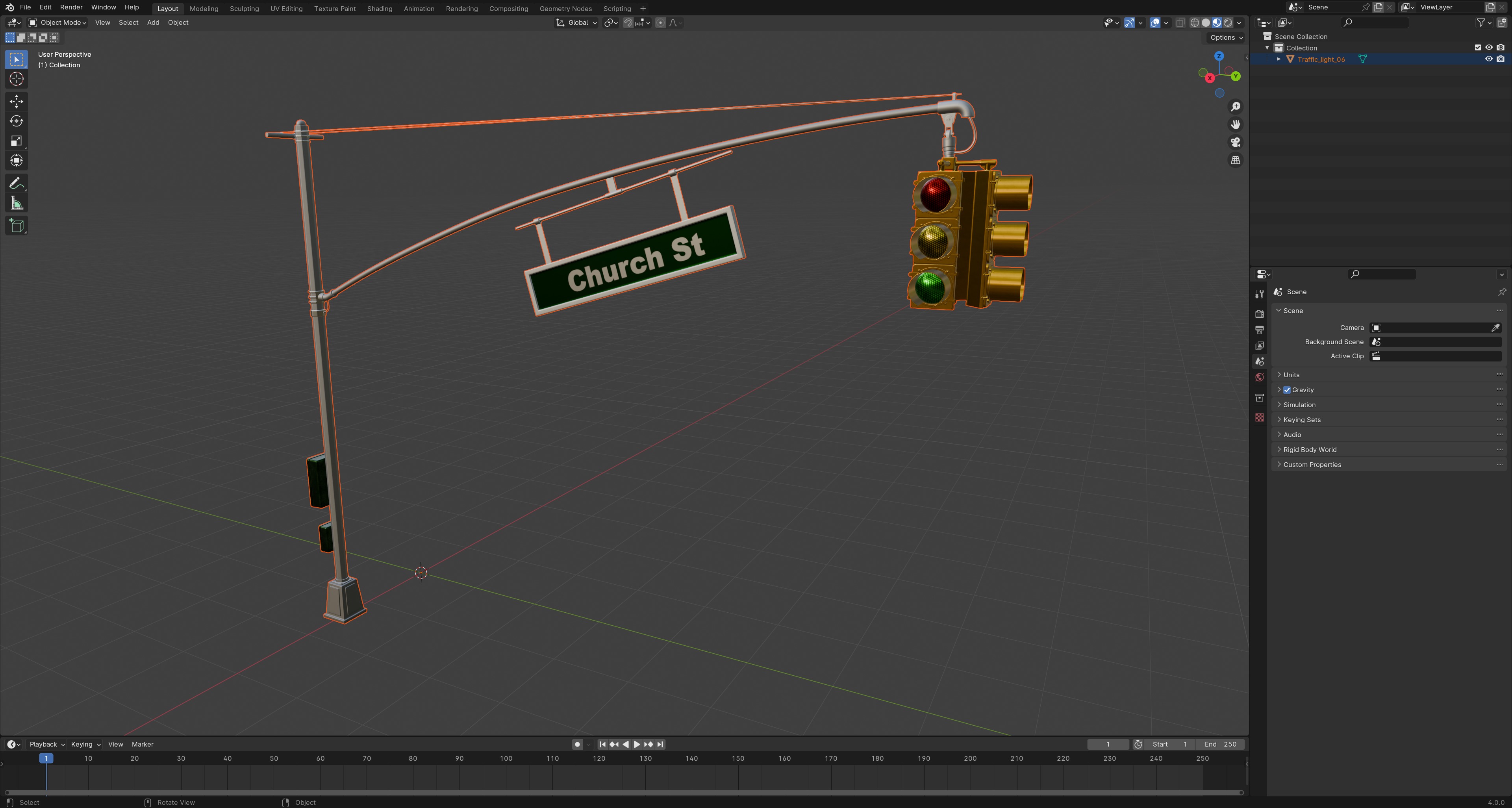 Traffic Light 05 Low-poly 3D model_16