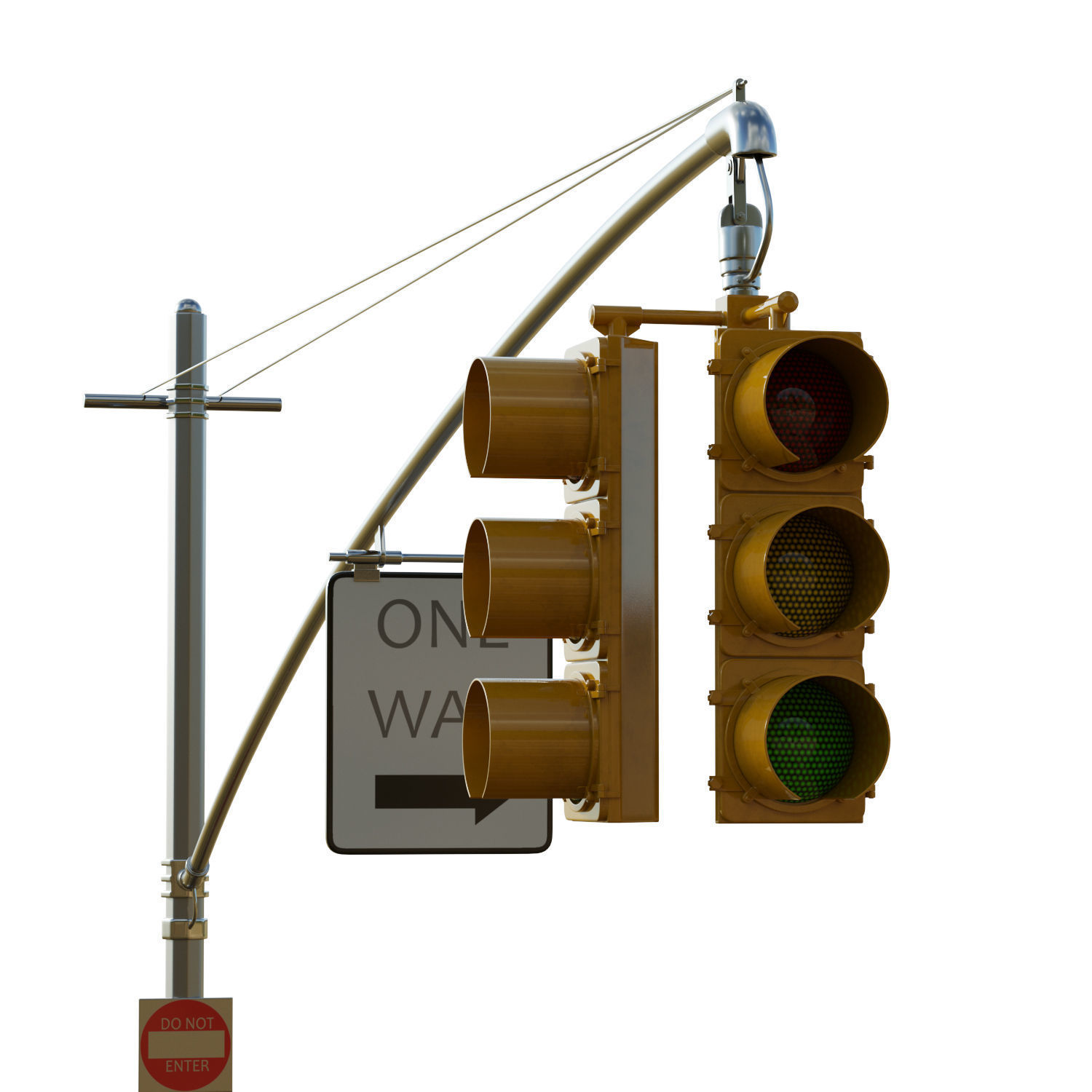 Traffic Light 06 Low-poly 3D model_7