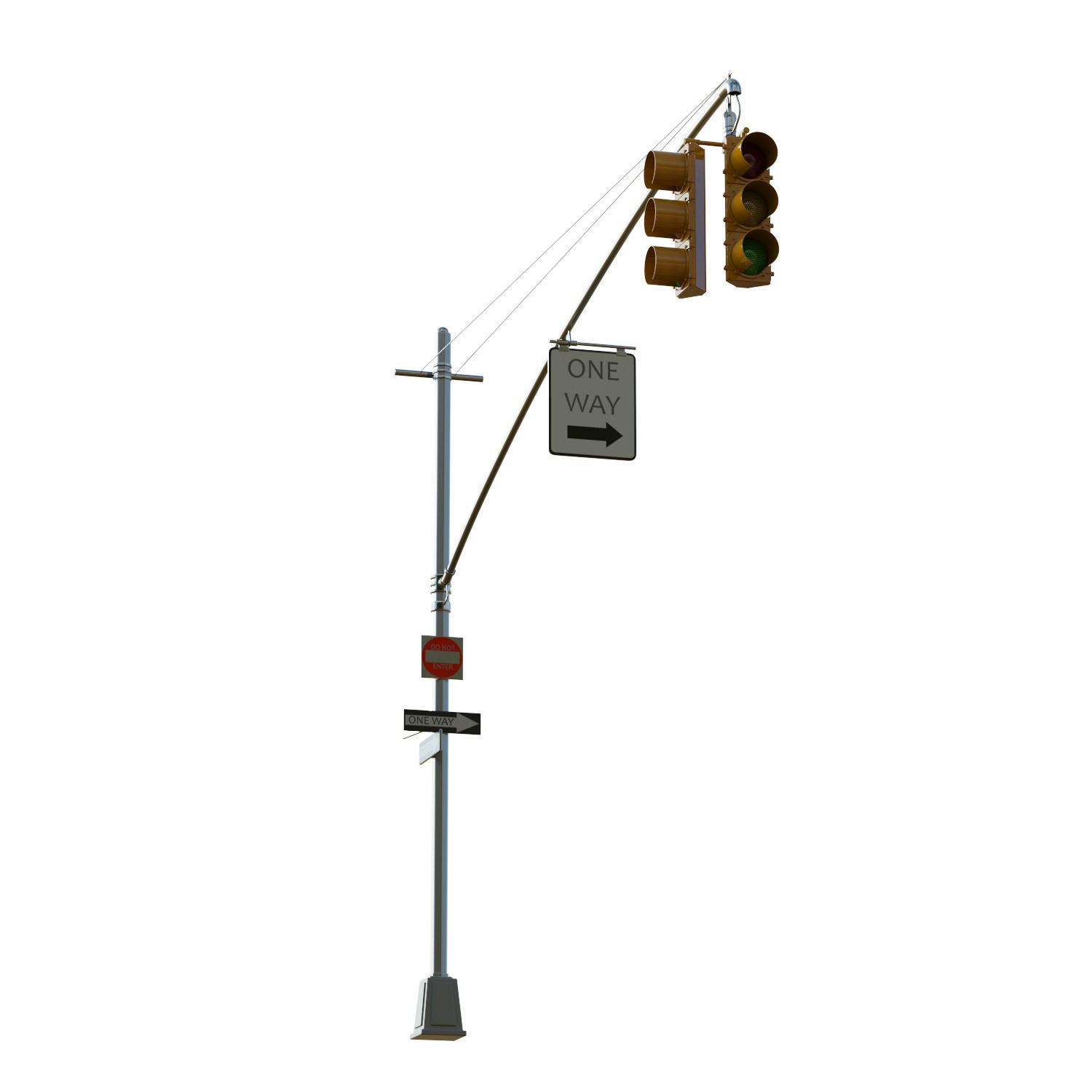 Traffic Light 06 Low-poly 3D model_4
