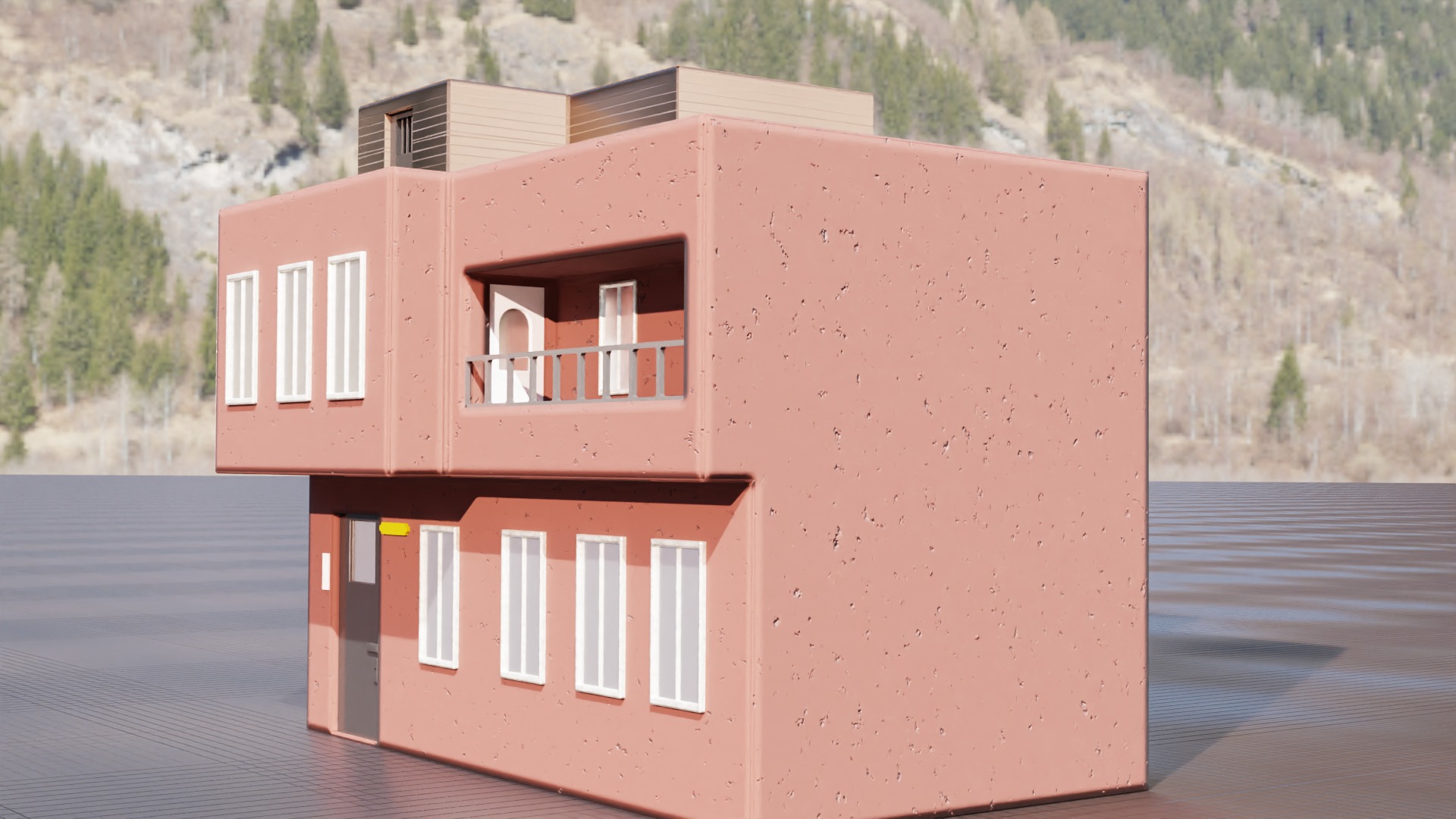 house 1 2 1 free Free low-poly 3D model_8