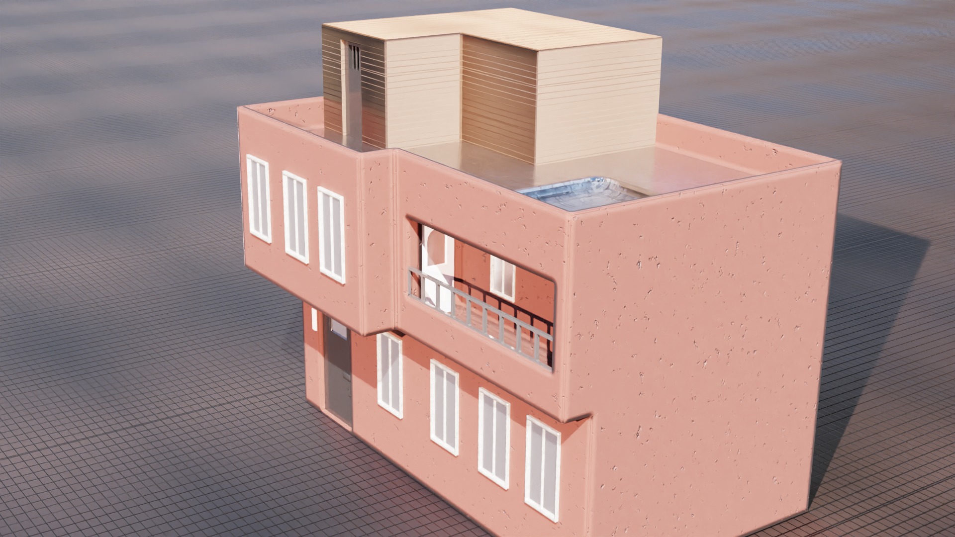 house 1 2 1 free Free low-poly 3D model_10