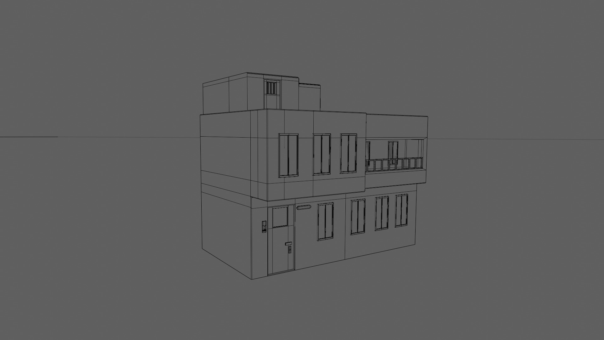 house 1 2 1 free Free low-poly 3D model_34