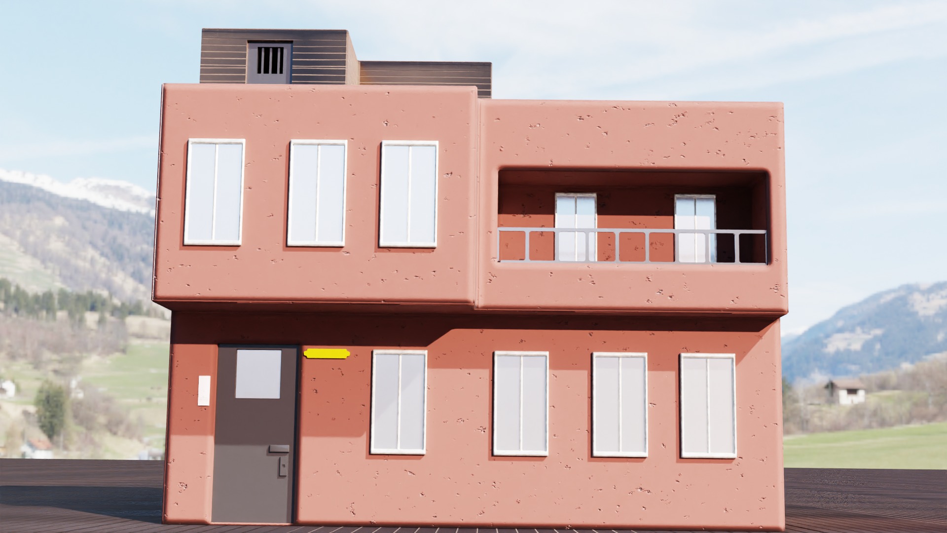house 1 2 1 free Free low-poly 3D model_3