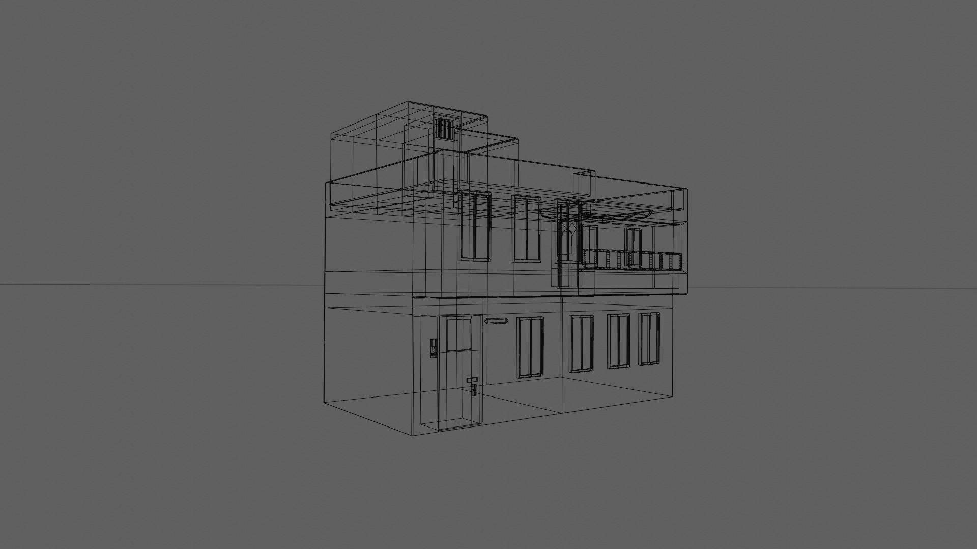 house 1 2 1 free Free low-poly 3D model_22